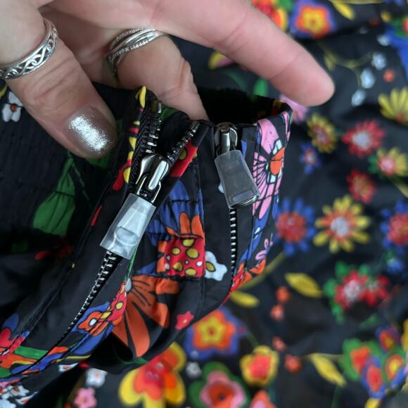 TIBI FLORAL PRINT RUFFLE TECH JOGGER PANTS HIGH PAPER BAG WAIST WOMEN SIZE M NEW - Picture 11 of 15